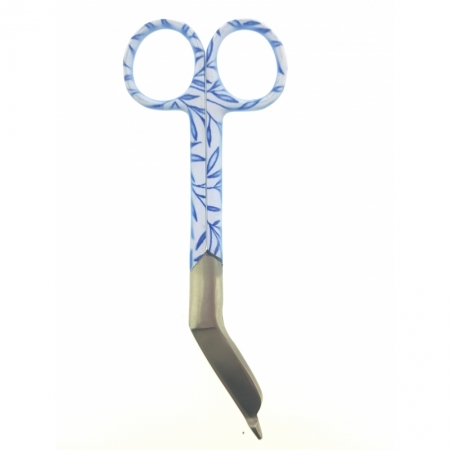 Blue Leaf Patterned Bandage Scissors